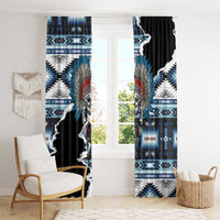 Native American Chief Skull With Axe Window Curtain - Wonder Print Shop