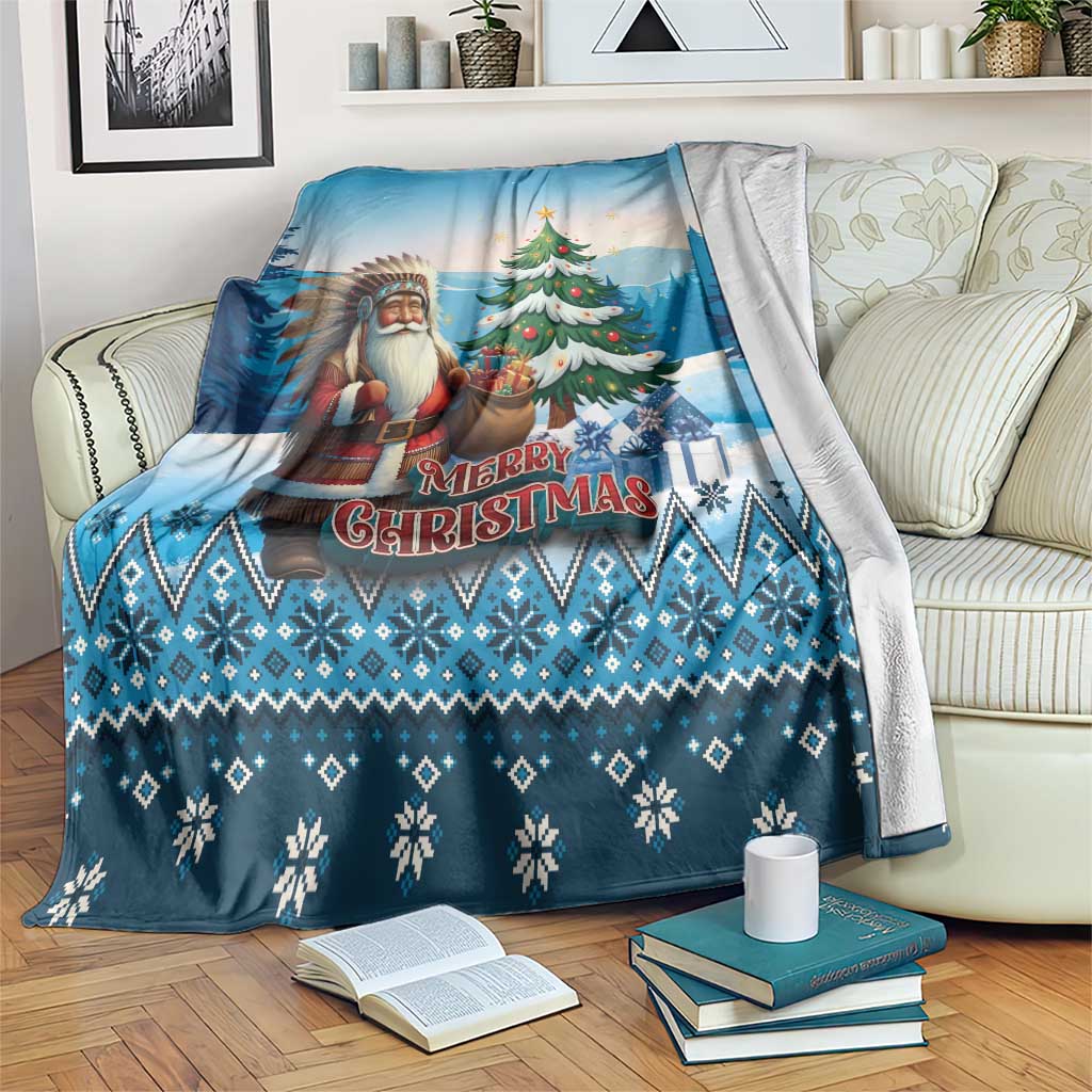 Native American Santa Claus Blanket Merry Christmas - Wonder Print Shop