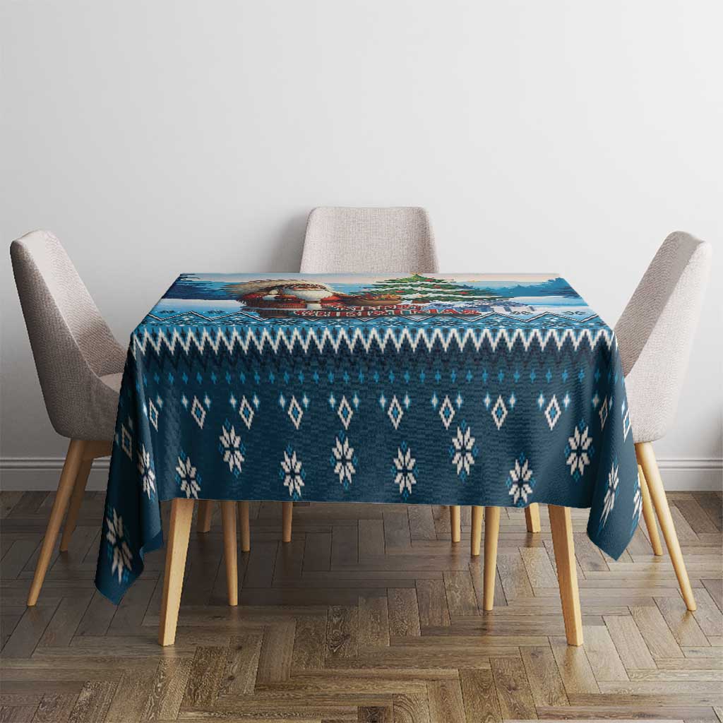 Native American Santa Claus Tablecloth Merry Christmas - Wonder Print Shop
