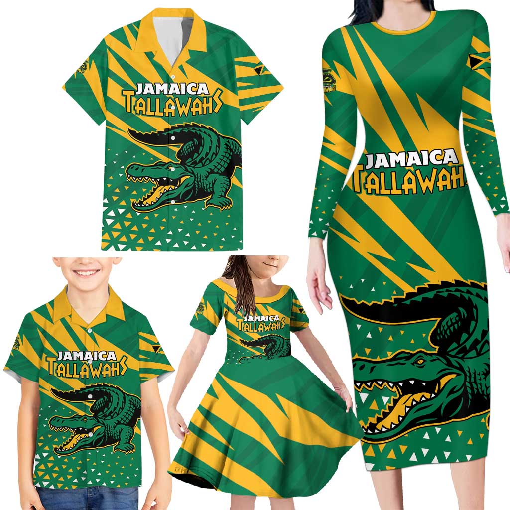 Custom Jamaica Cricket Tallawahs Family Matching Long Sleeve Bodycon Dress and Hawaiian Shirt Fi Wi Tallawahs Champions