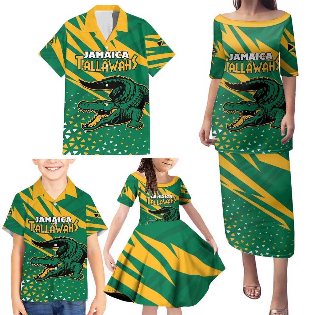 Custom Jamaica Cricket Tallawahs Family Matching Puletasi and Hawaiian Shirt Fi Wi Tallawahs Champions