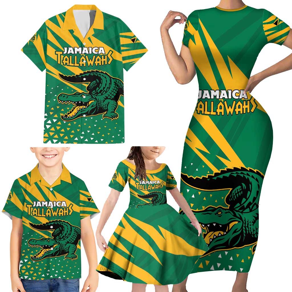 Custom Jamaica Cricket Tallawahs Family Matching Short Sleeve Bodycon Dress and Hawaiian Shirt Fi Wi Tallawahs Champions