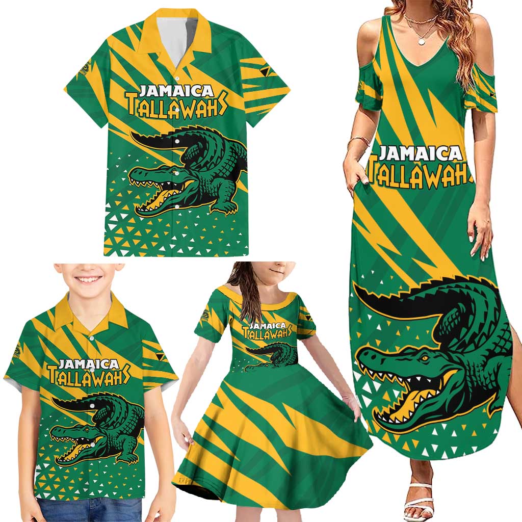 Custom Jamaica Cricket Tallawahs Family Matching Summer Maxi Dress and Hawaiian Shirt Fi Wi Tallawahs Champions