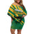 Custom Jamaica Cricket Tallawahs Off Shoulder Short Dress Fi Wi Tallawahs Champions - Wonder Print Shop