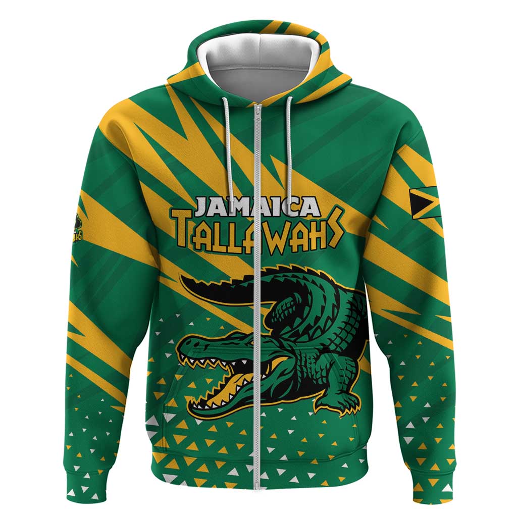 Custom Jamaica Cricket Tallawahs Zip Hoodie Fi Wi Tallawahs Champions - Wonder Print Shop