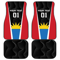 Car mat set: front flag mats 'YOUR TEXT 01' and black textured rear mats
