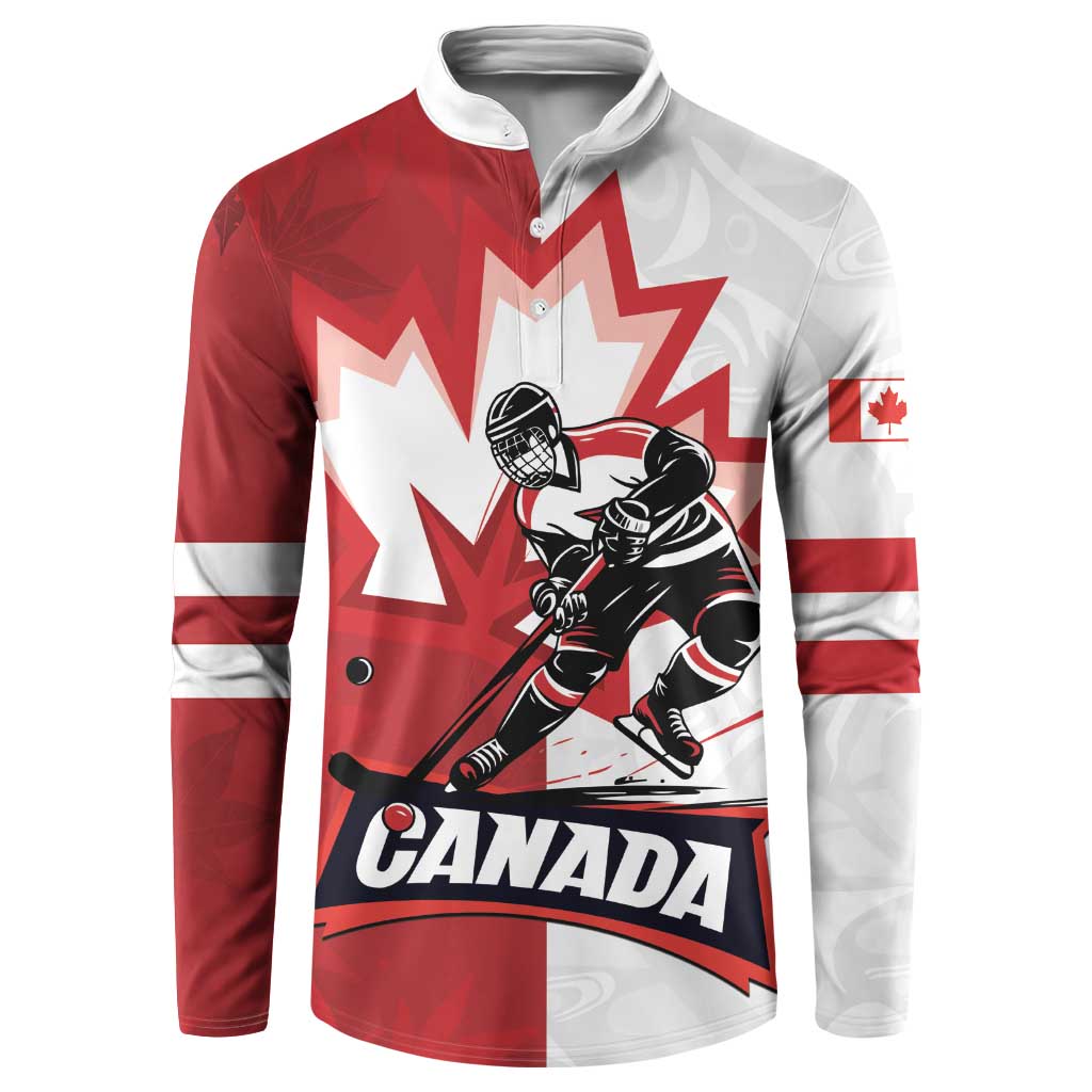 Custom Canada Ice Hockey Team Button Sweatshirt Maple Leaf Go Champions