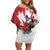 Custom Canada Ice Hockey Team Family Matching Off Shoulder Short Dress and Hawaiian Shirt Maple Leaf Go Champions