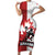 Custom Canada Ice Hockey Team Family Matching Short Sleeve Bodycon Dress and Hawaiian Shirt Maple Leaf Go Champions