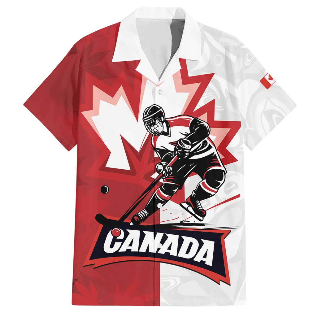 Custom Canada Ice Hockey Team Hawaiian Shirt Maple Leaf Go Champions