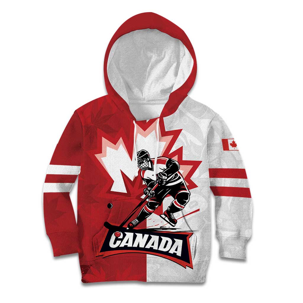 Custom Canada Ice Hockey Team Kid Hoodie Maple Leaf Go Champions