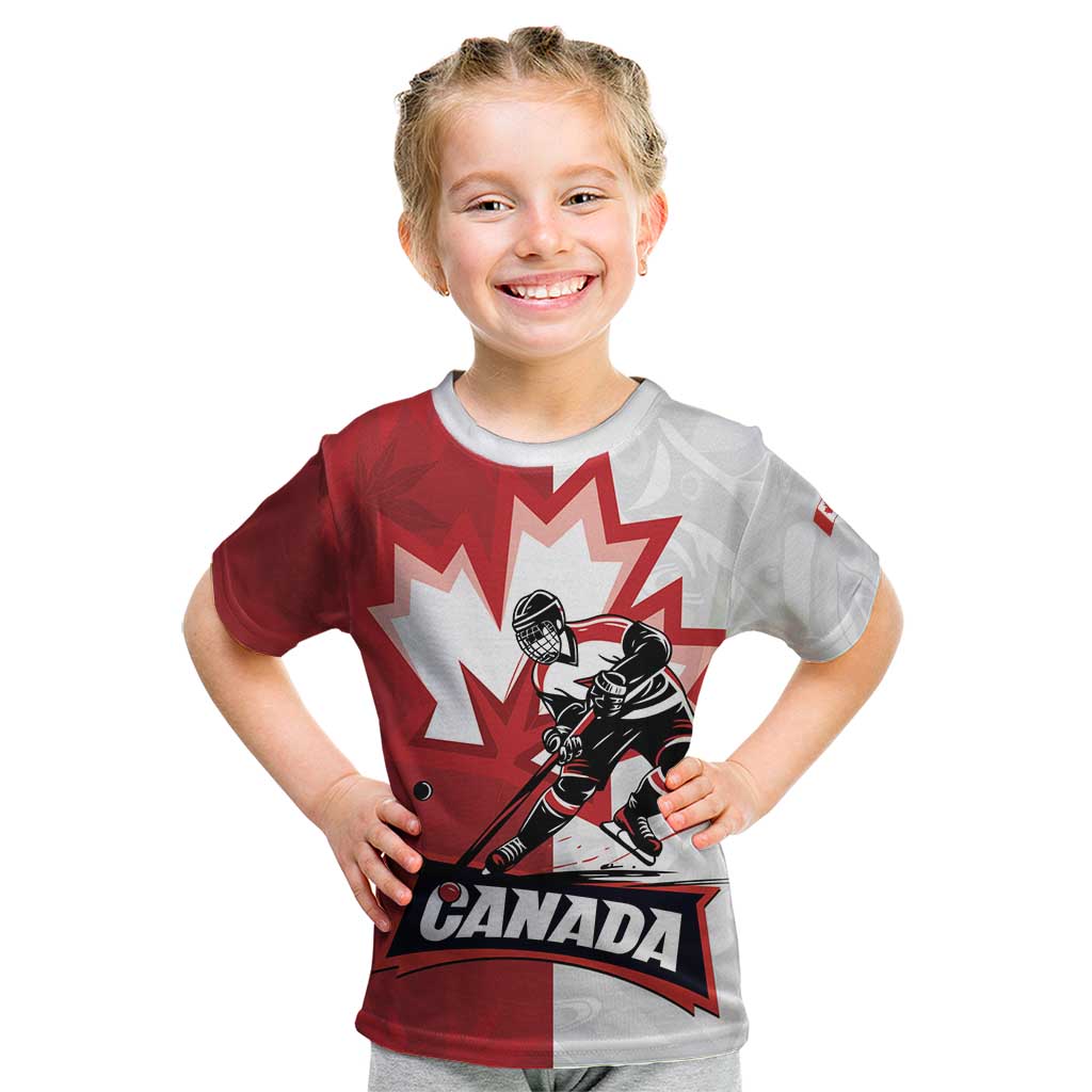 Custom Canada Ice Hockey Team Kid T Shirt Maple Leaf Go Champions