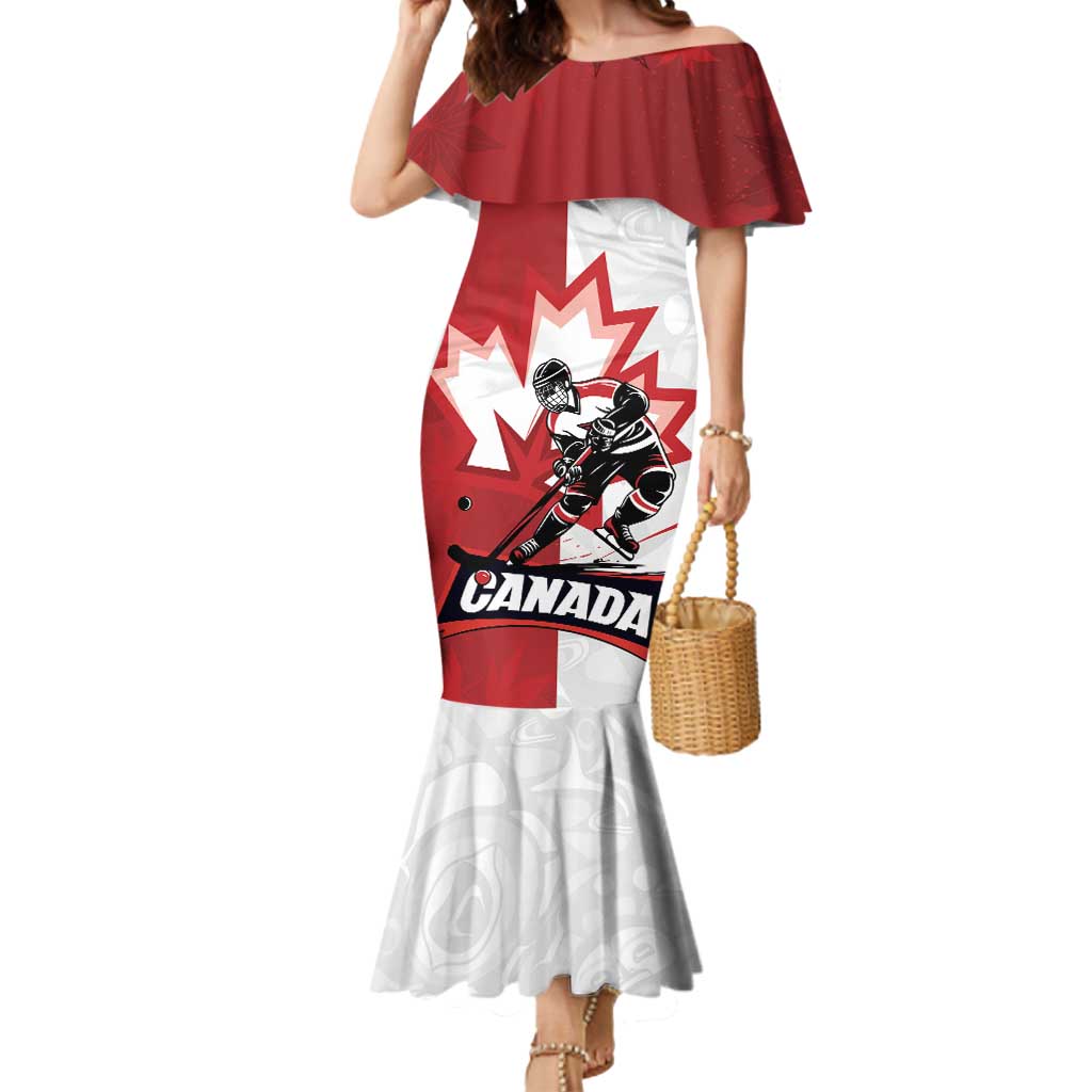 Custom Canada Ice Hockey Team Mermaid Dress Maple Leaf Go Champions