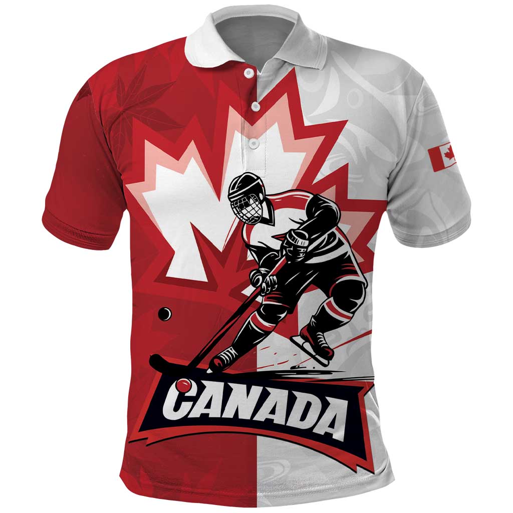 Custom Canada Ice Hockey Team Polo Shirt Maple Leaf Go Champions