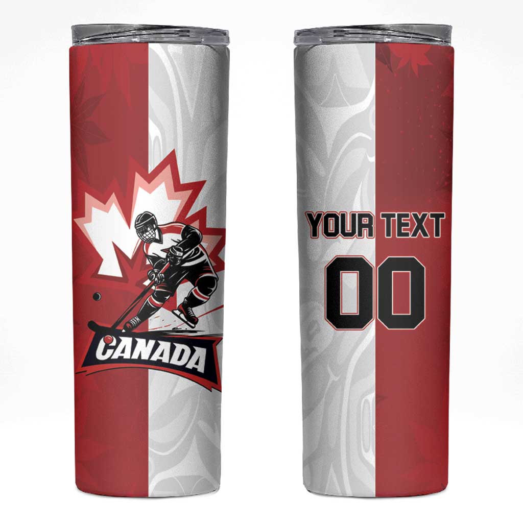 Custom Canada Ice Hockey Team Skinny Tumbler Maple Leaf Go Champions