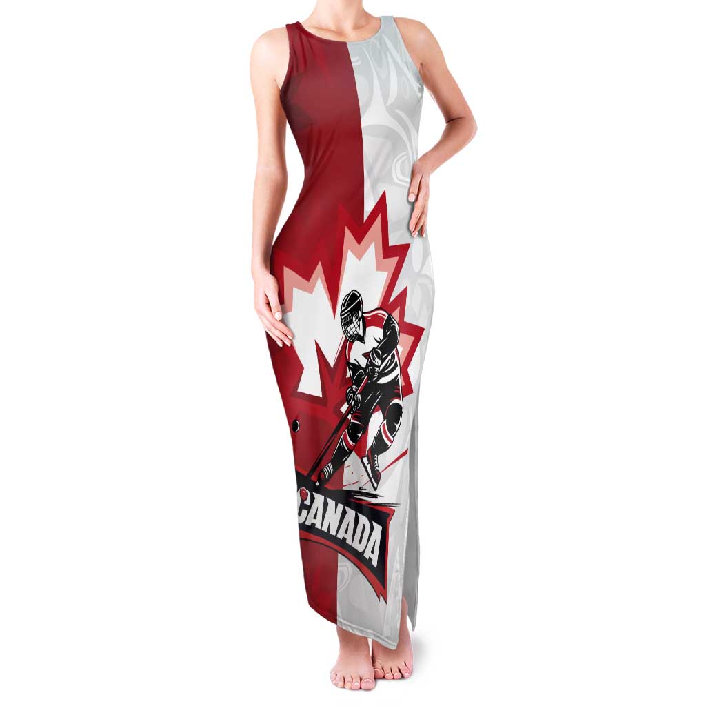 Custom Canada Ice Hockey Team Tank Maxi Dress Maple Leaf Go Champions