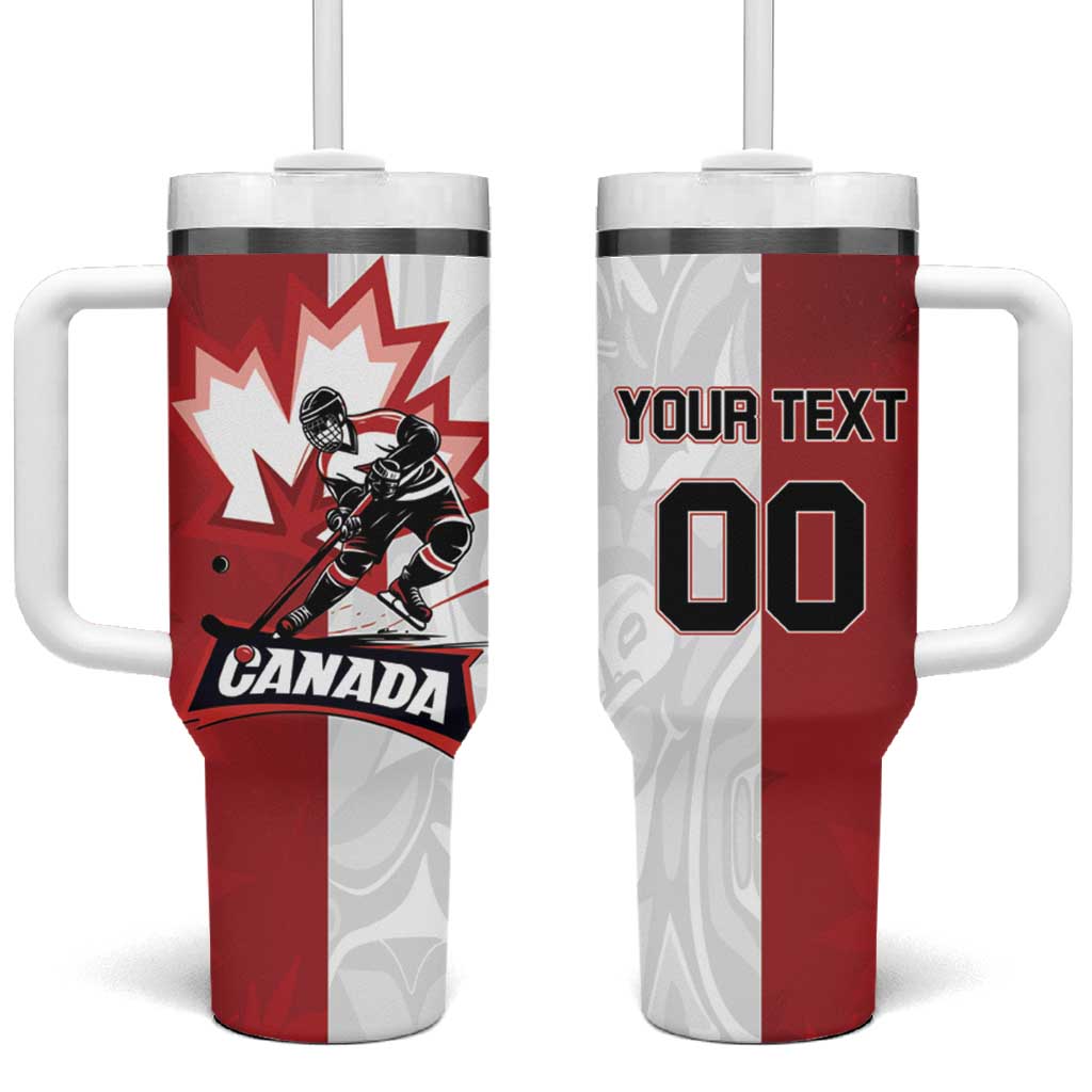 Custom Canada Ice Hockey Team Tumbler With Handle Maple Leaf Go Champions