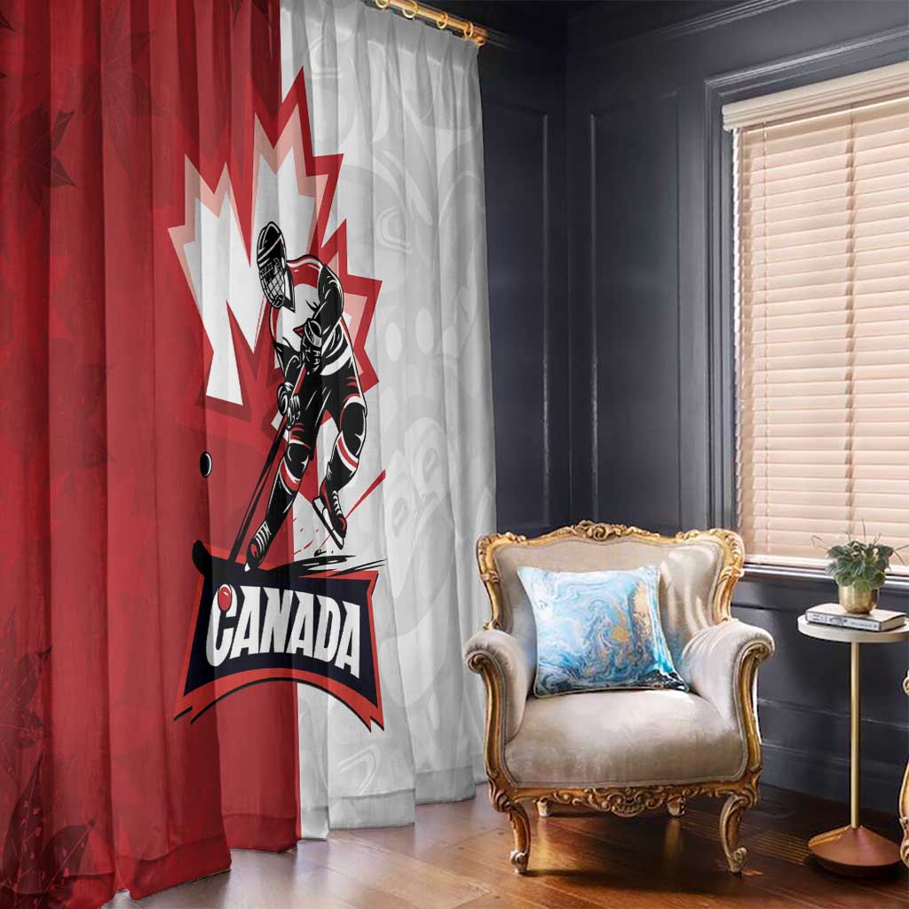 Canada Ice Hockey Team Window Curtain Maple Leaf Go Champions