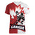 Custom Canada Ice Hockey Team Women V-Neck T-Shirt Maple Leaf Go Champions