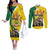 Personalized Canada Saskatchewan Province Couples Matching Off The Shoulder Long Sleeve Dress and Long Sleeve Button Shirt Multis e Gentibus Vires