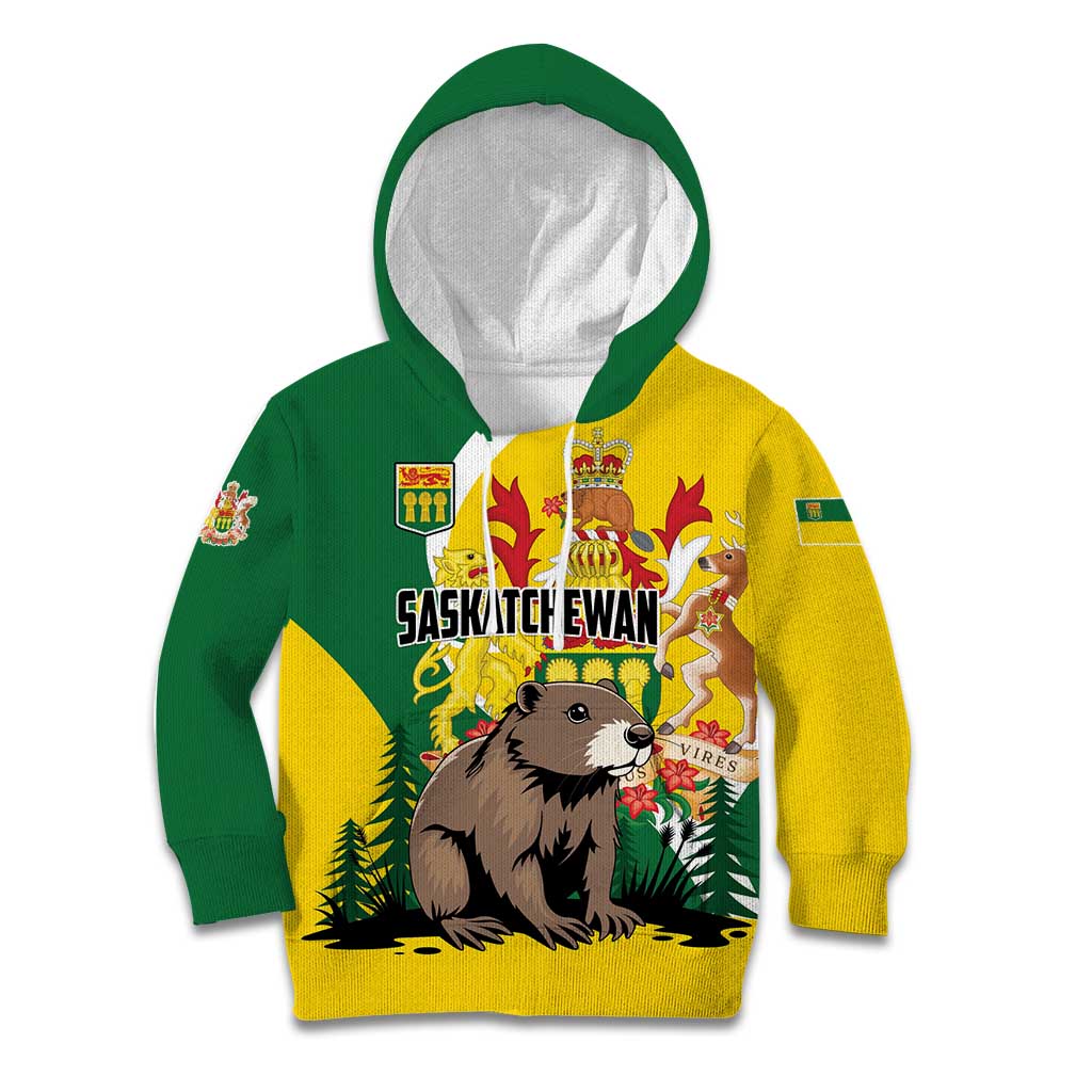 Personalized Canada Saskatchewan Province Kid Hoodie Multis e Gentibus Vires