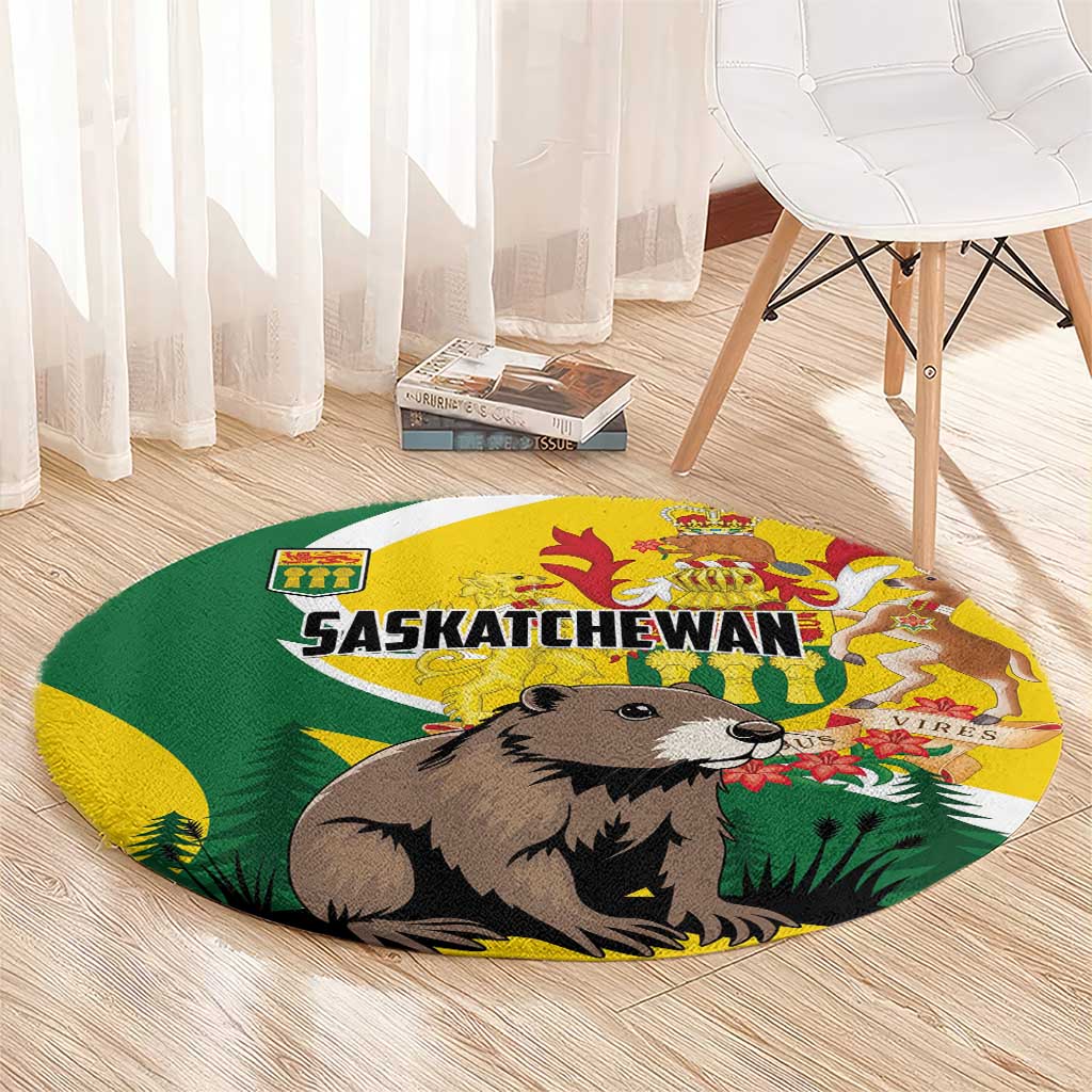 Canada Saskatchewan Province Round Carpet Multis e Gentibus Vires