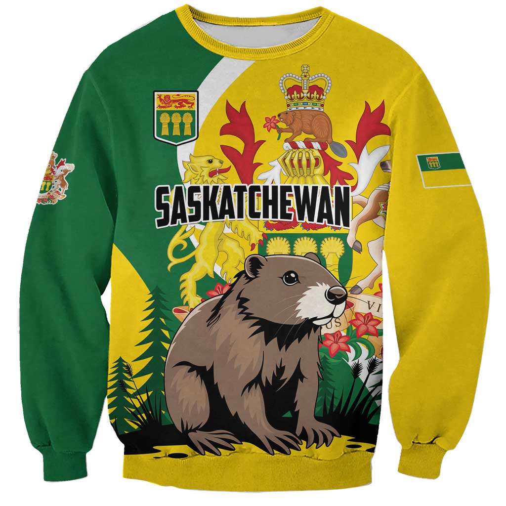 Personalized Canada Saskatchewan Province Sweatshirt Multis e Gentibus Vires