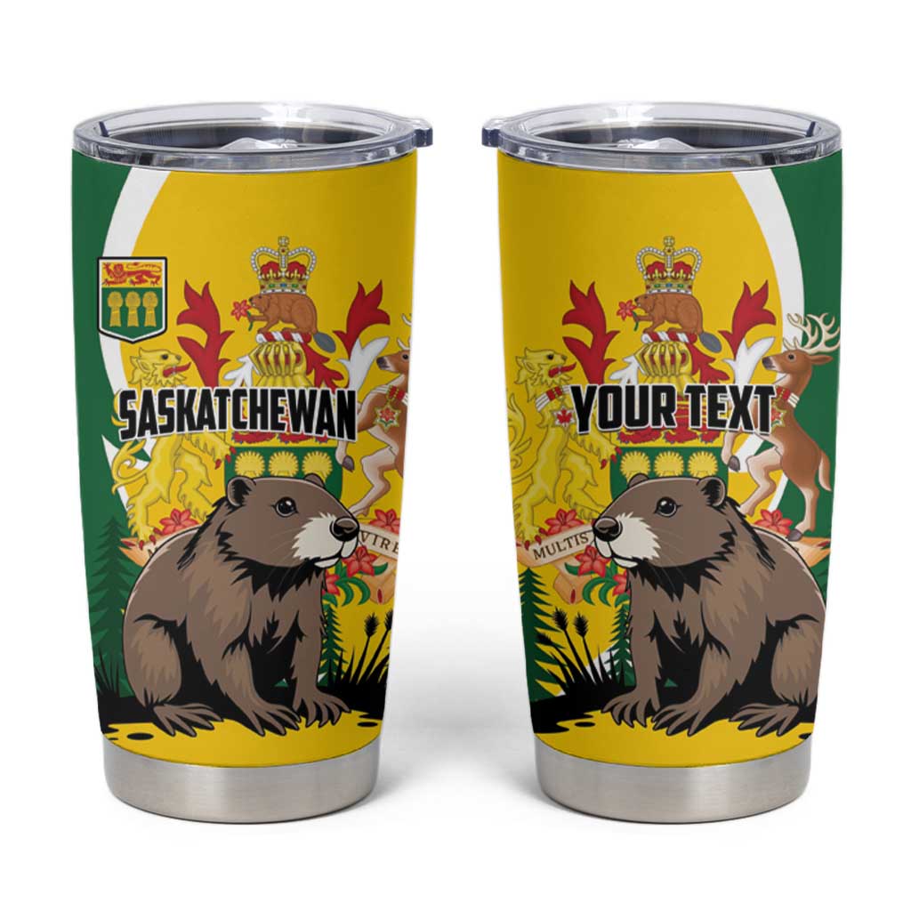 Personalized Canada Saskatchewan Province Tumbler Cup Multis e Gentibus Vires