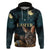 Australia Easter 2024 Zip Hoodie Bunny With Aboriginal Eggs At Starry Night - Wonder Print Shop