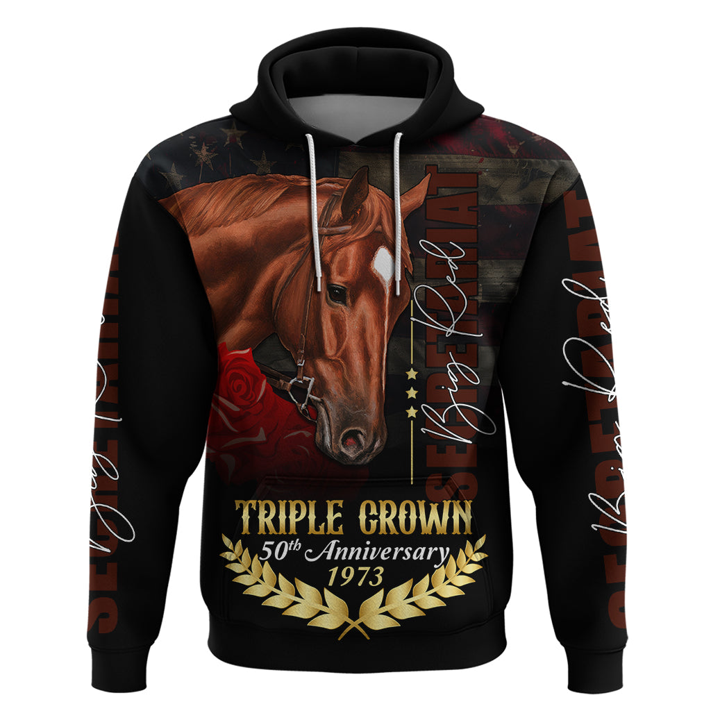 The 50th Anniversary Of Secretariat Horse Hoodie Triple Crown 1973