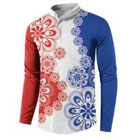 Paraguay Nanduti Traditional Lace Stylized Button Sweatshirt