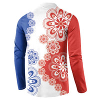 Paraguay Nanduti Traditional Lace Stylized Button Sweatshirt