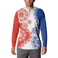 Paraguay Nanduti Traditional Lace Stylized Button Sweatshirt