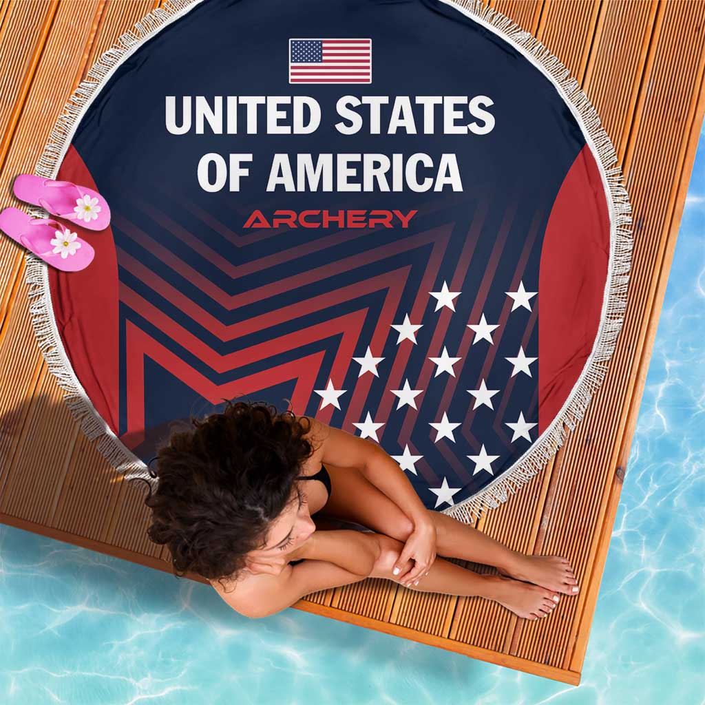 Personalized USA 2025 Archery Beach Blanket Aim Shoot Win