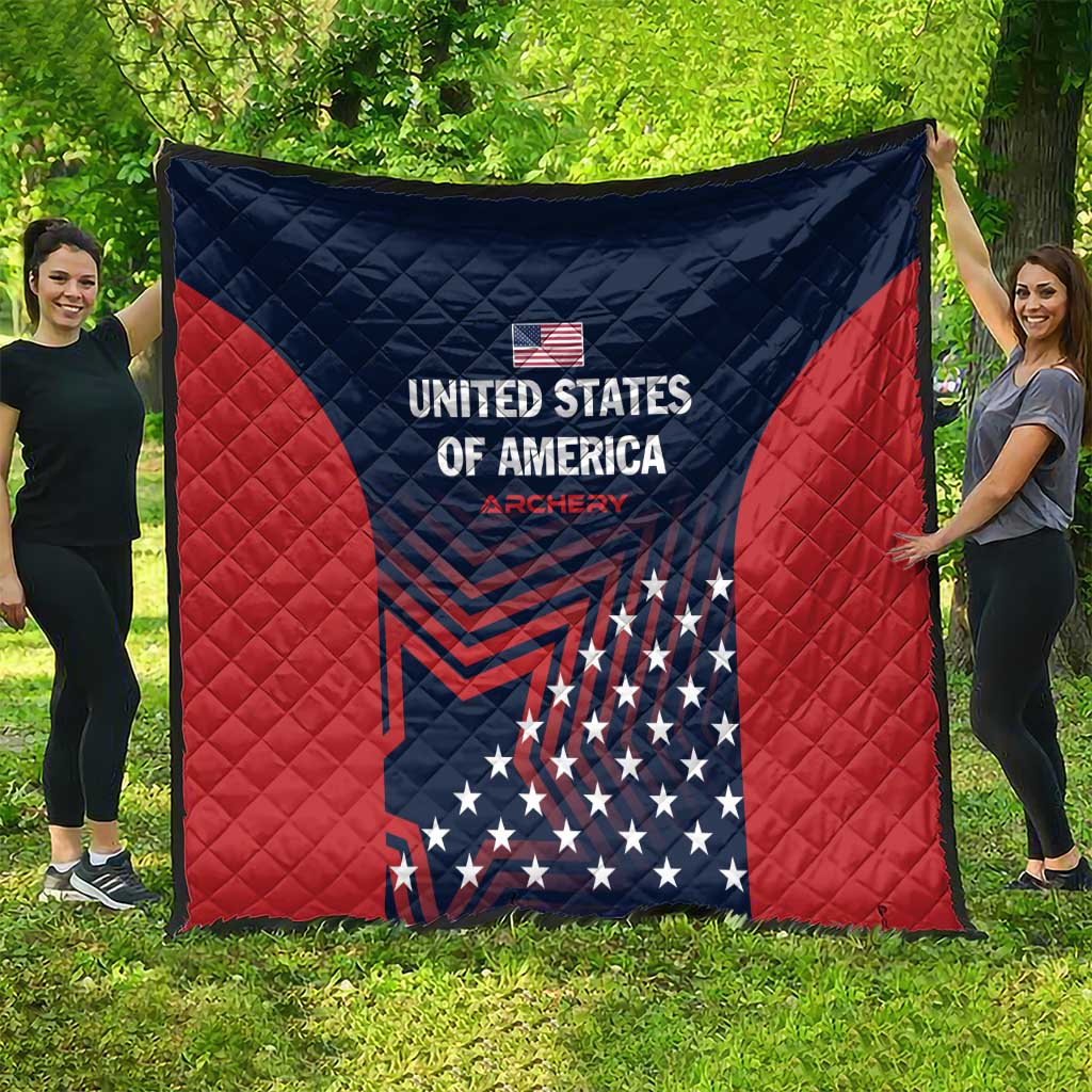 Personalized USA 2025 Archery Quilt Aim Shoot Win