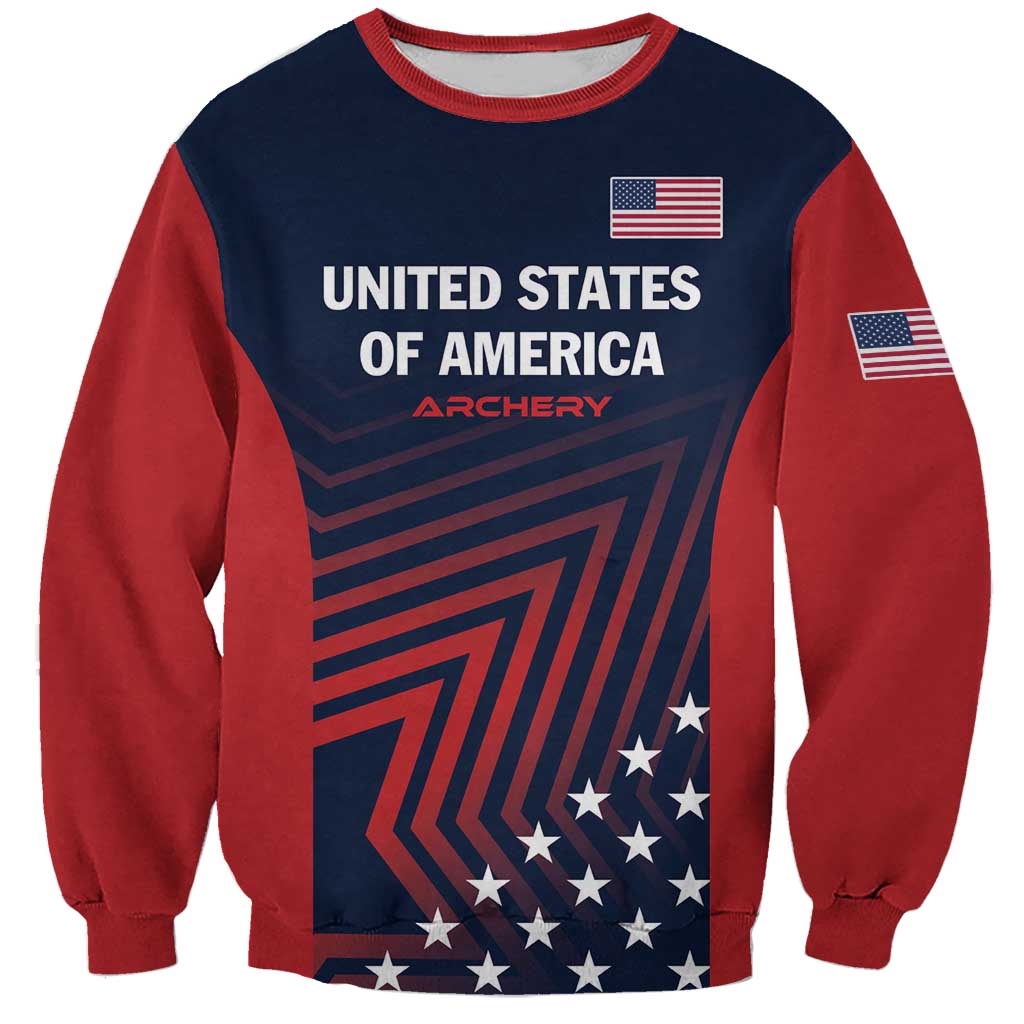 Personalized USA 2025 Archery Sweatshirt Aim Shoot Win