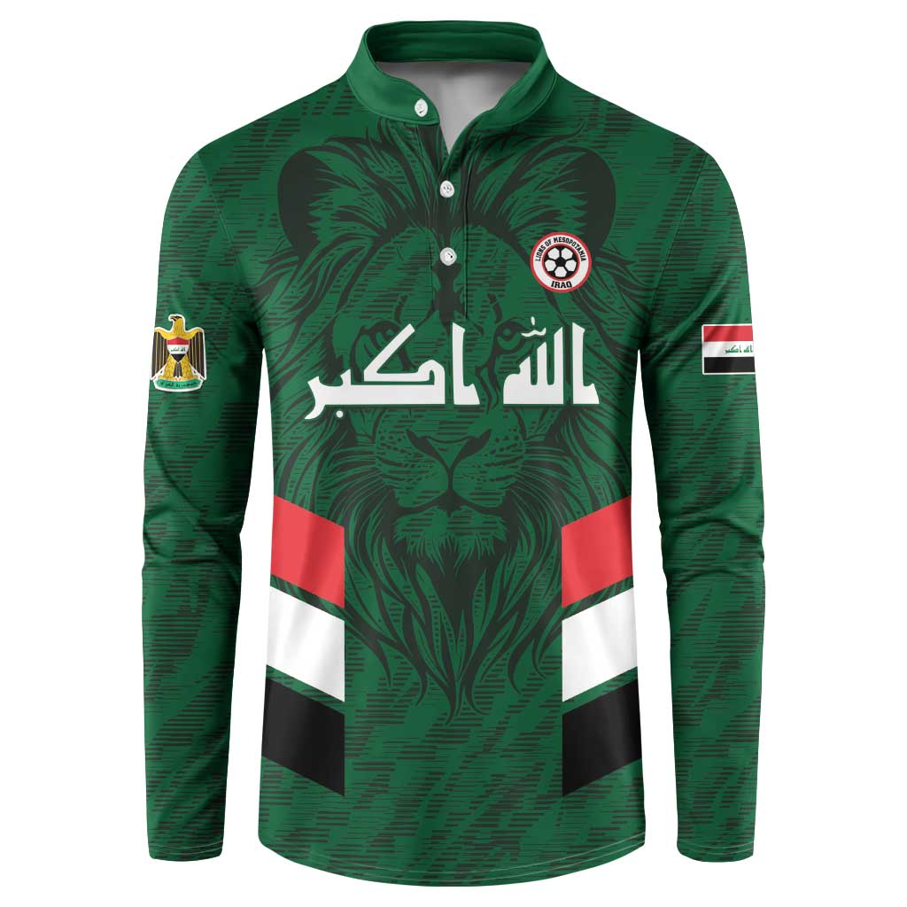 Custom Football 2026 Iraq Button Sweatshirt Go Lions of Mesopotamia