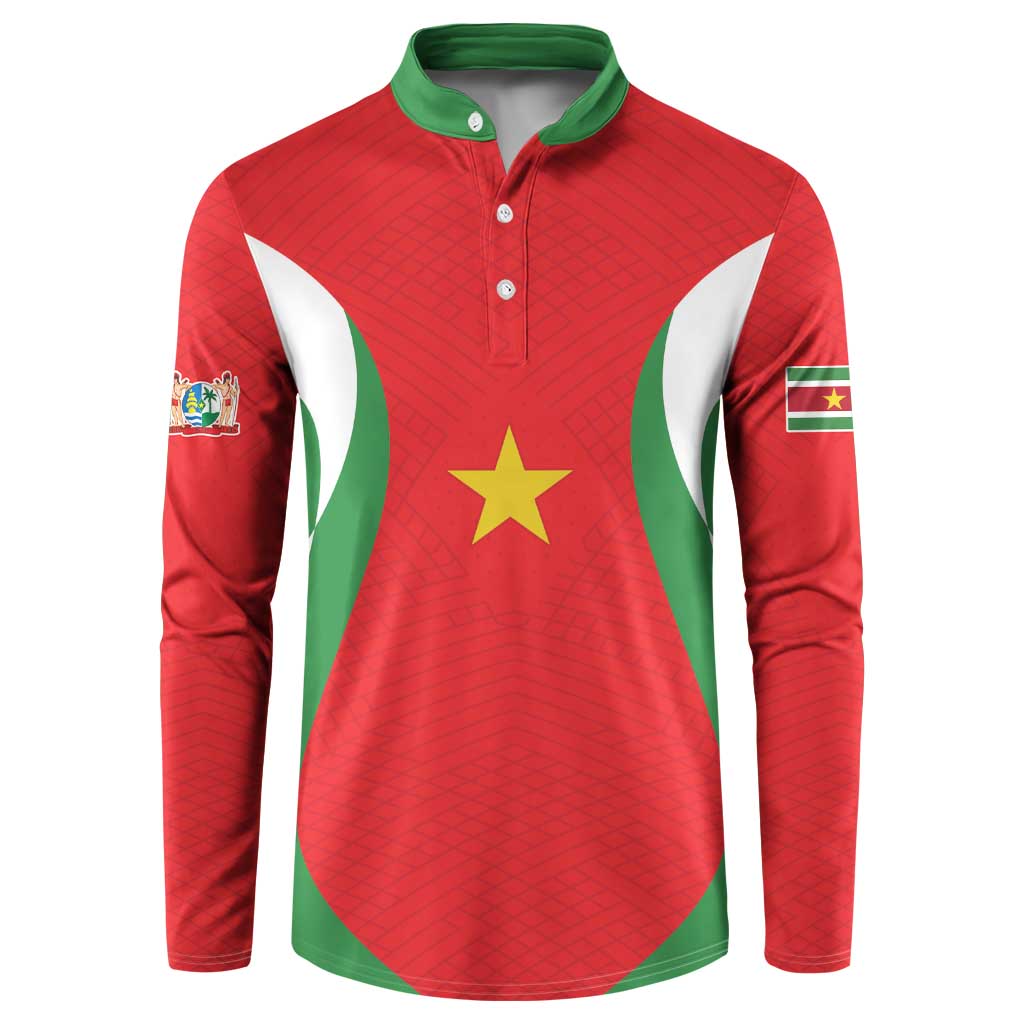 Custom Football 2026 Suriname Red Button Sweatshirt Sranankondre Fubal Pluga