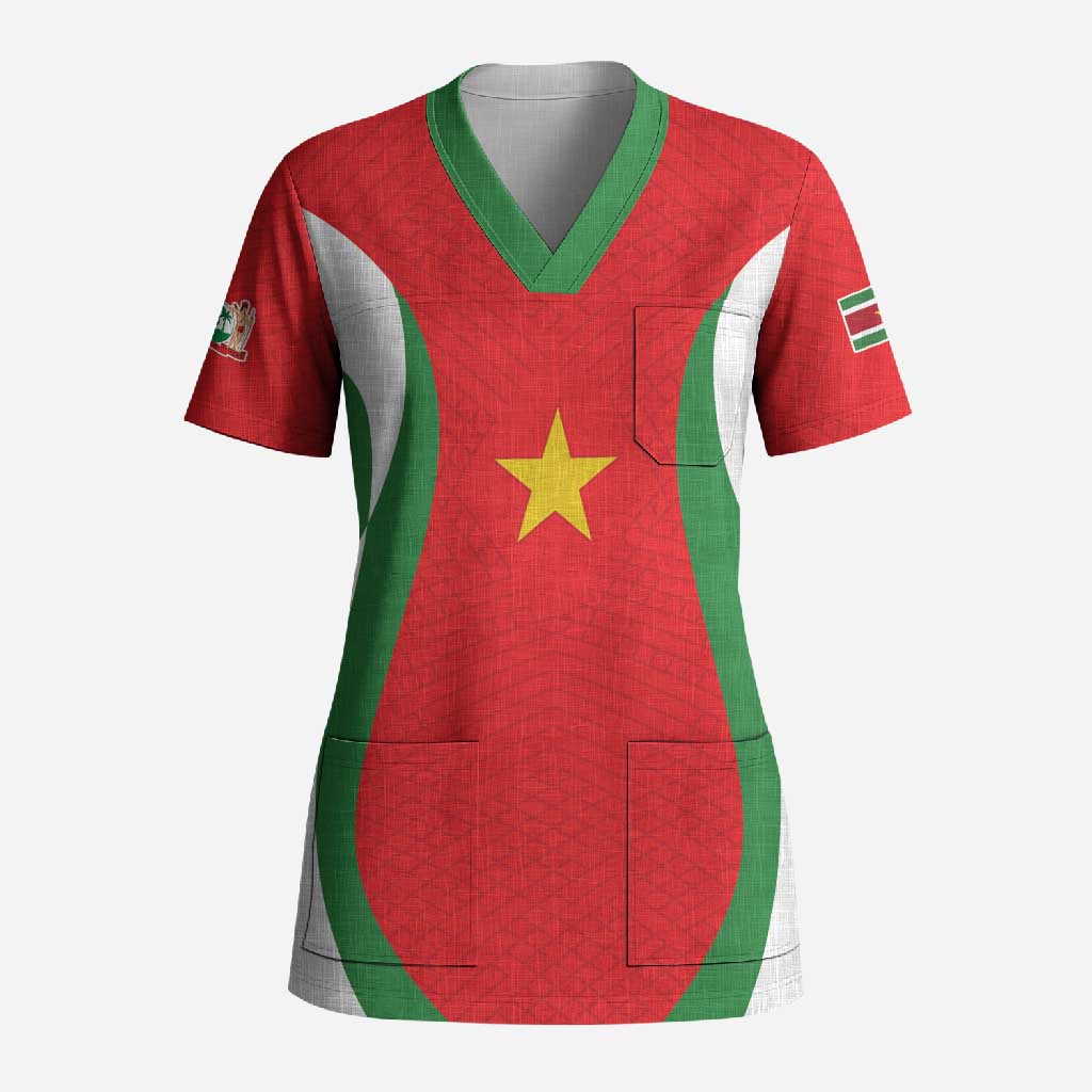 Custom Football 2026 Suriname Red Scrub Top Sranankondre Fubal Pluga