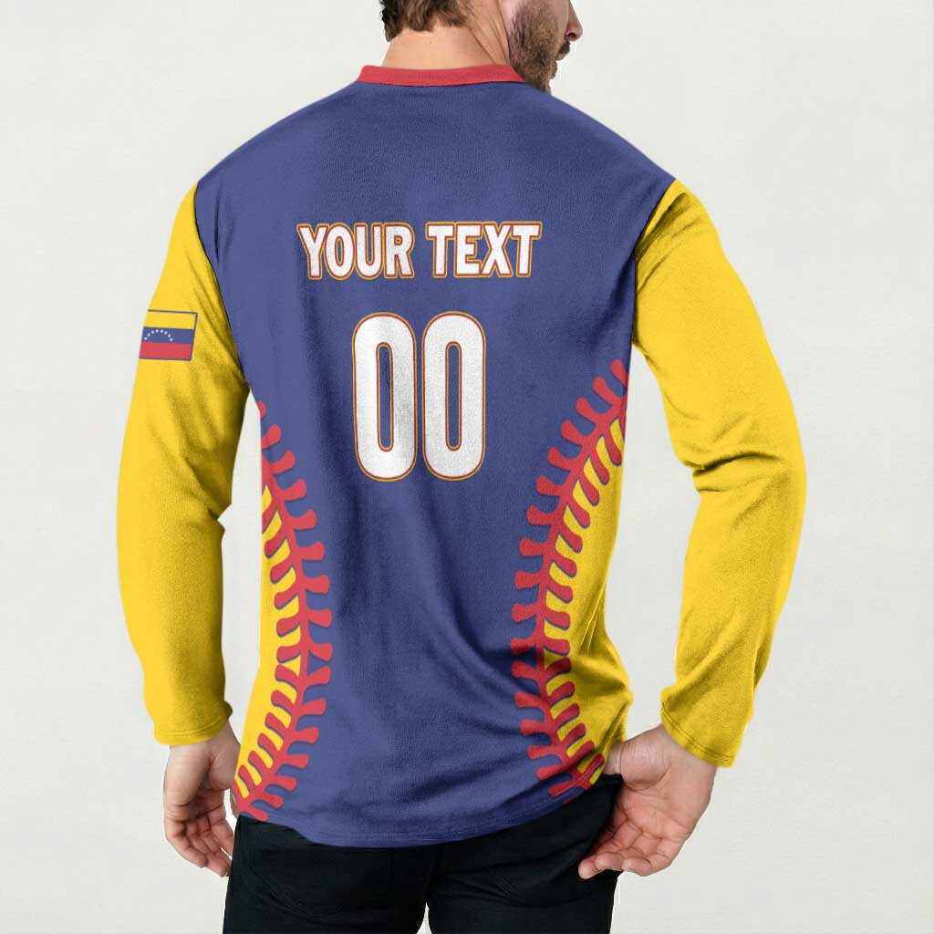 Custom Baseball 2026 Venezuela World Champion Button Sweatshirt Arepa Power Make History