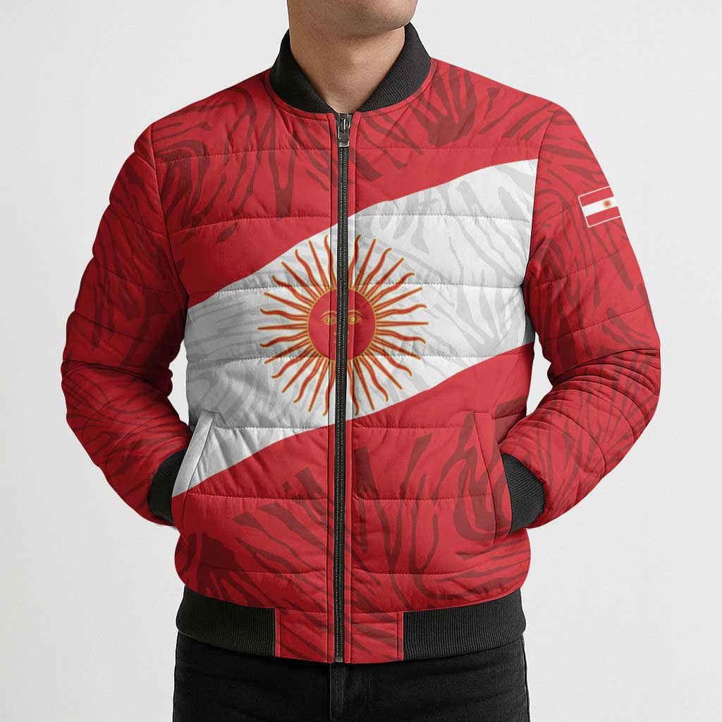 Personalized Peru Inti Bomber Puffer Jacket 1822 Flag Stylized