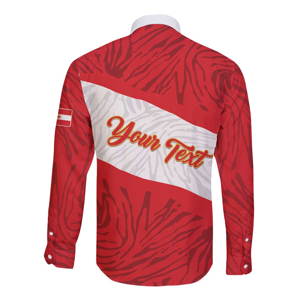 Personalized Peru Inti Long Sleeve Button Shirt 1822 Flag Stylized