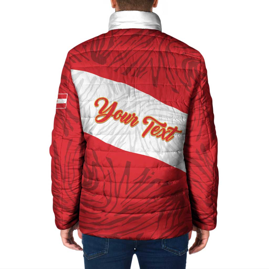 Personalized Peru Inti Padded Jacket 1822 Flag Stylized
