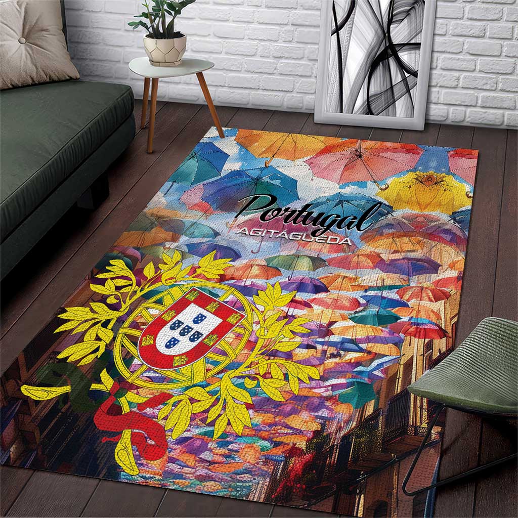 AgitAgueda Portugal Area Rug Colorful Umbrella Sky - Wonder Print Shop