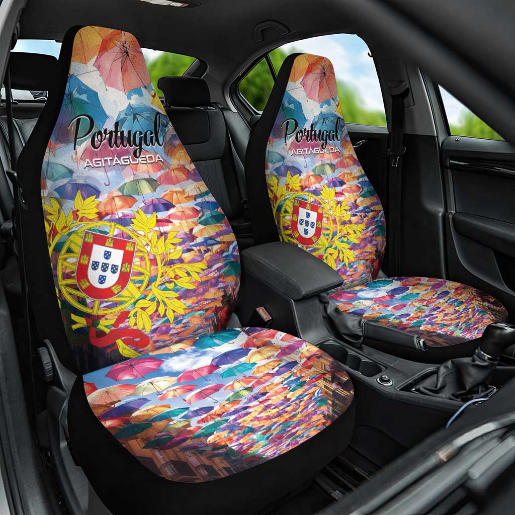 AgitAgueda Portugal Car Seat Cover Colorful Umbrella Sky - Wonder Print Shop