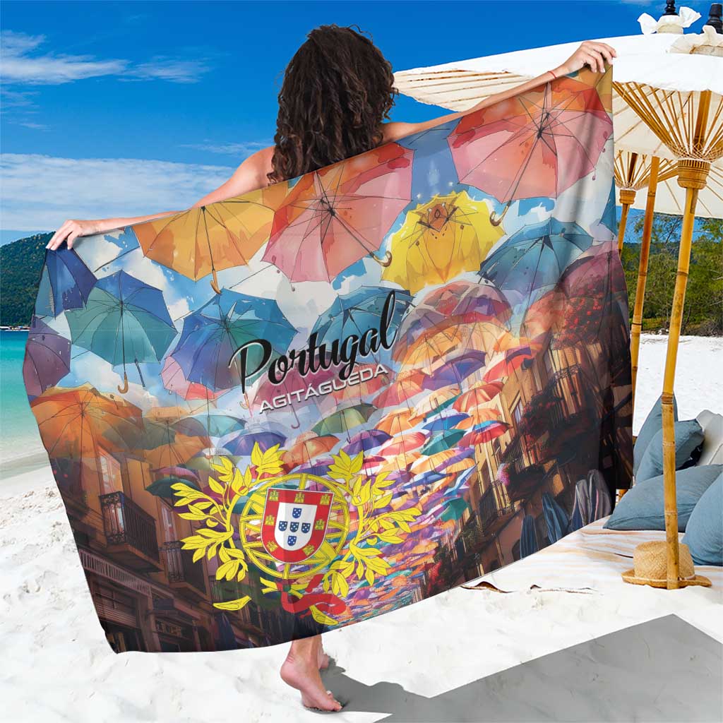 AgitAgueda Portugal Sarong Colorful Umbrella Sky - Wonder Print Shop