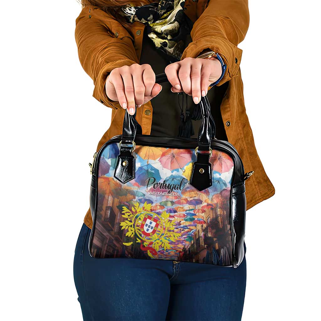 AgitAgueda Portugal Shoulder Handbag Colorful Umbrella Sky