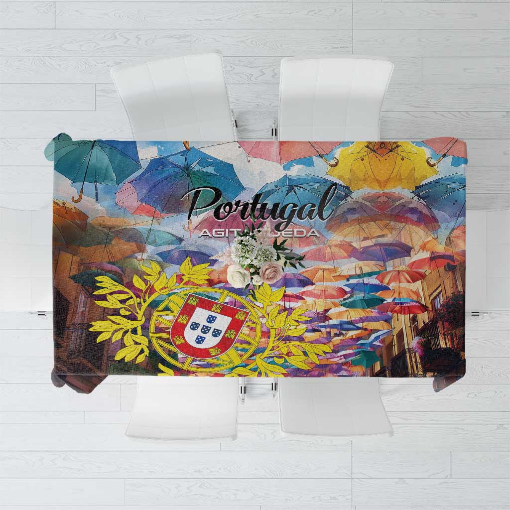 AgitAgueda Portugal Tablecloth Colorful Umbrella Sky - Wonder Print Shop