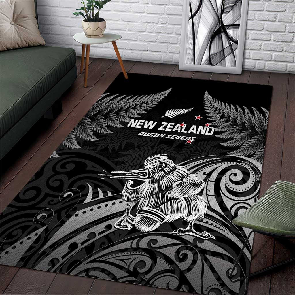 New Zealand 2024 Rugby Area Rug Silver Fern Aotearoa Kiwi - Wonder Print Shop