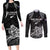 Custom New Zealand 2024 Rugby Couples Matching Long Sleeve Bodycon Dress and Long Sleeve Button Shirt Silver Fern Aotearoa Kiwi - Wonder Print Shop